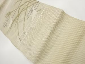 絽綴れヱ霞に鳥・すすき模様織出し名古屋帯